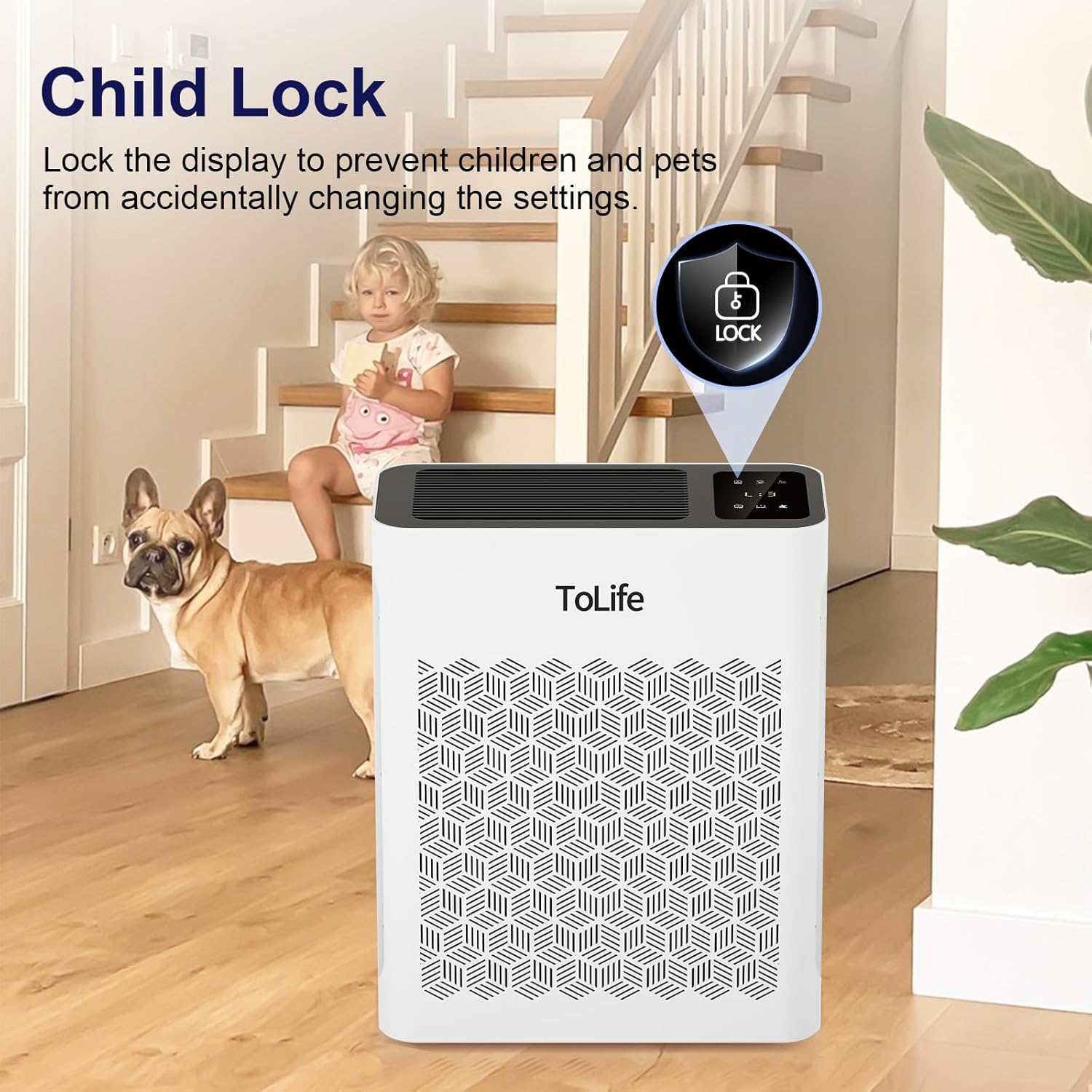 Tolife Powerful Air Purifiers for Home Large Room Up to 2000 Ft²Pets with Washable Filter, Sleep Mode, Timer, HEPA Filter Pet Air Purifier for Bedroom,White image 8