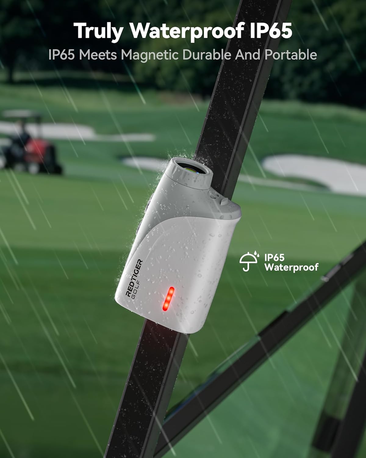 REDTIGER Mini Golf Range Finder with 1200 Yards, IP65 Waterproof and Slope Switch, 7X Magnification, Magnetic & Rechargeable Golf Rangefinder, Flag Pole Lock Vibration image 4
