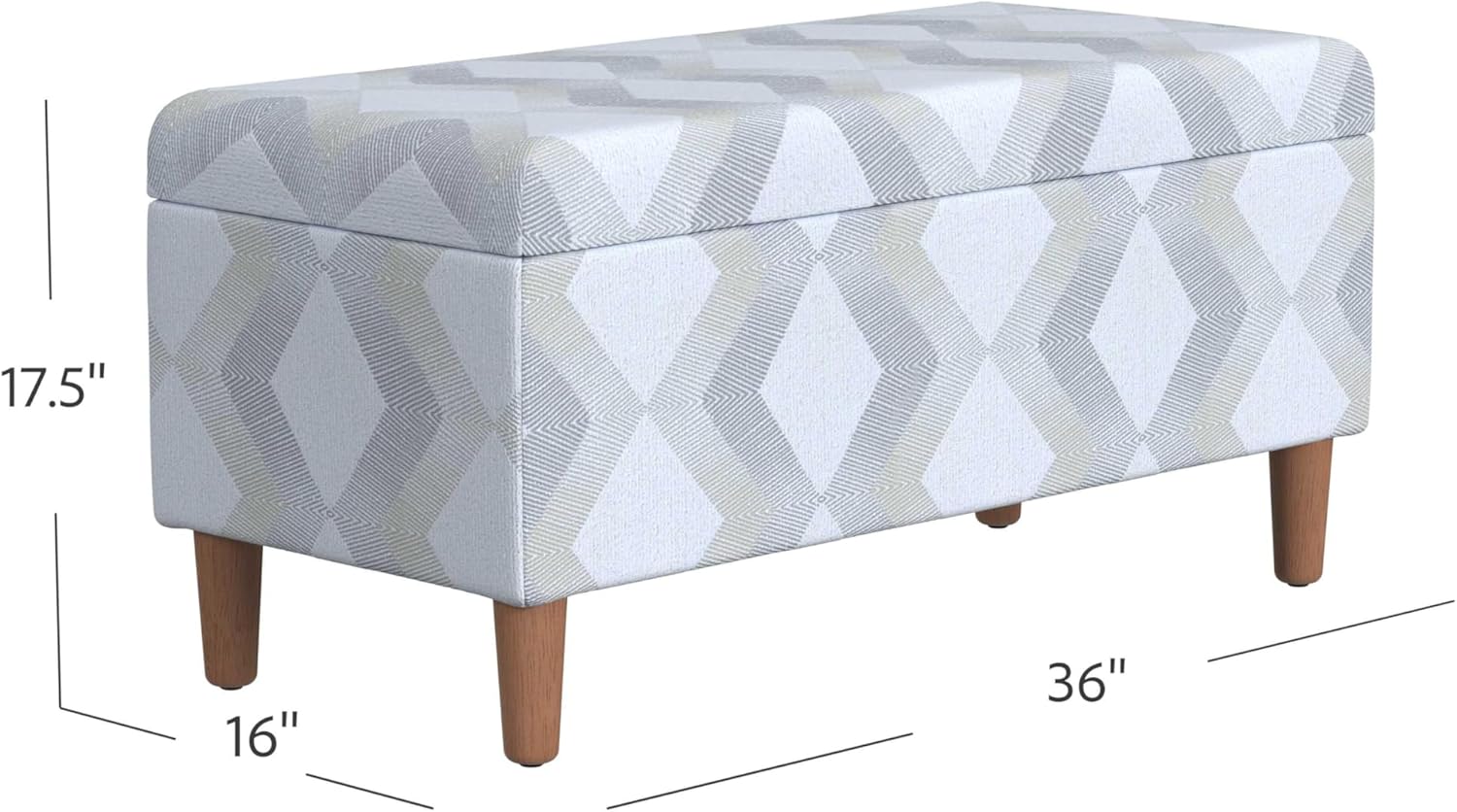 HomePop Malmo Decorative Storage Bench -Natural Woven Geo image 3