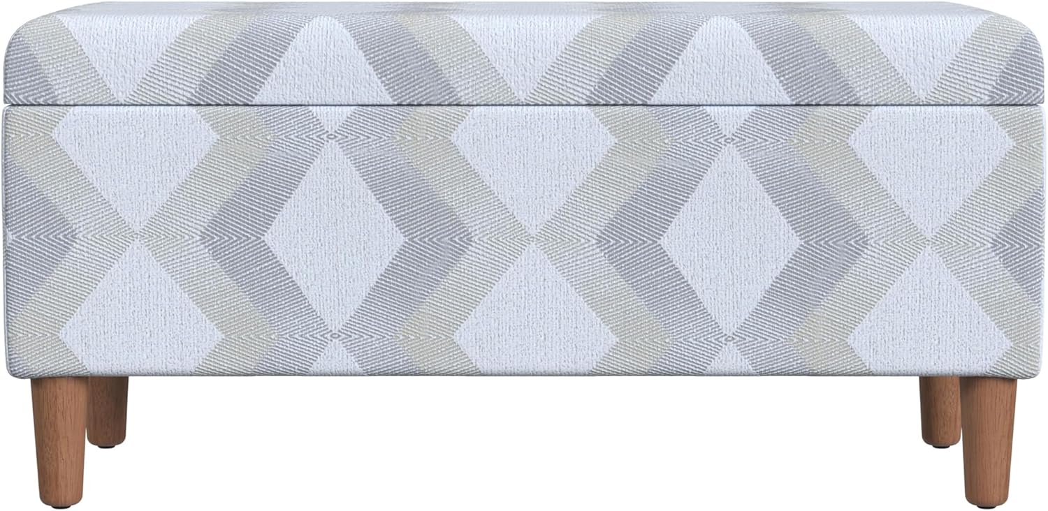 HomePop Malmo Decorative Storage Bench -Natural Woven Geo image 4