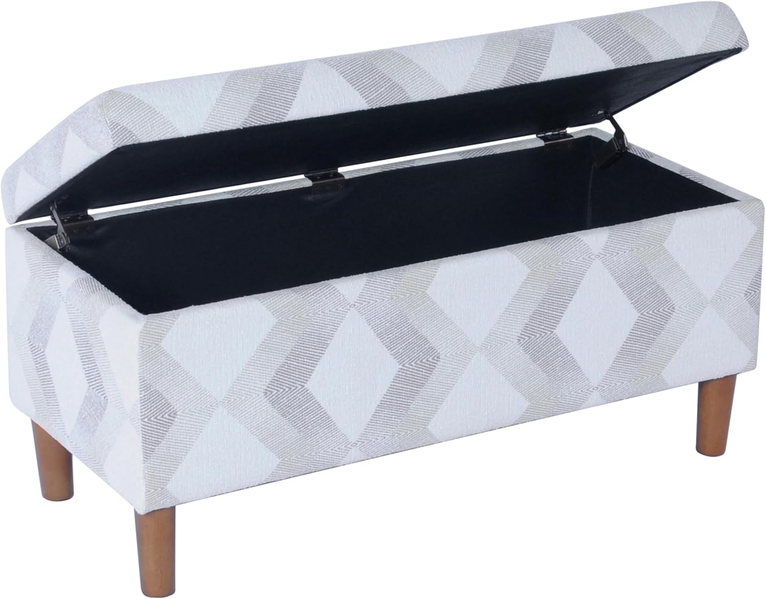 HomePop Malmo Decorative Storage Bench -Natural Woven Geo image 5
