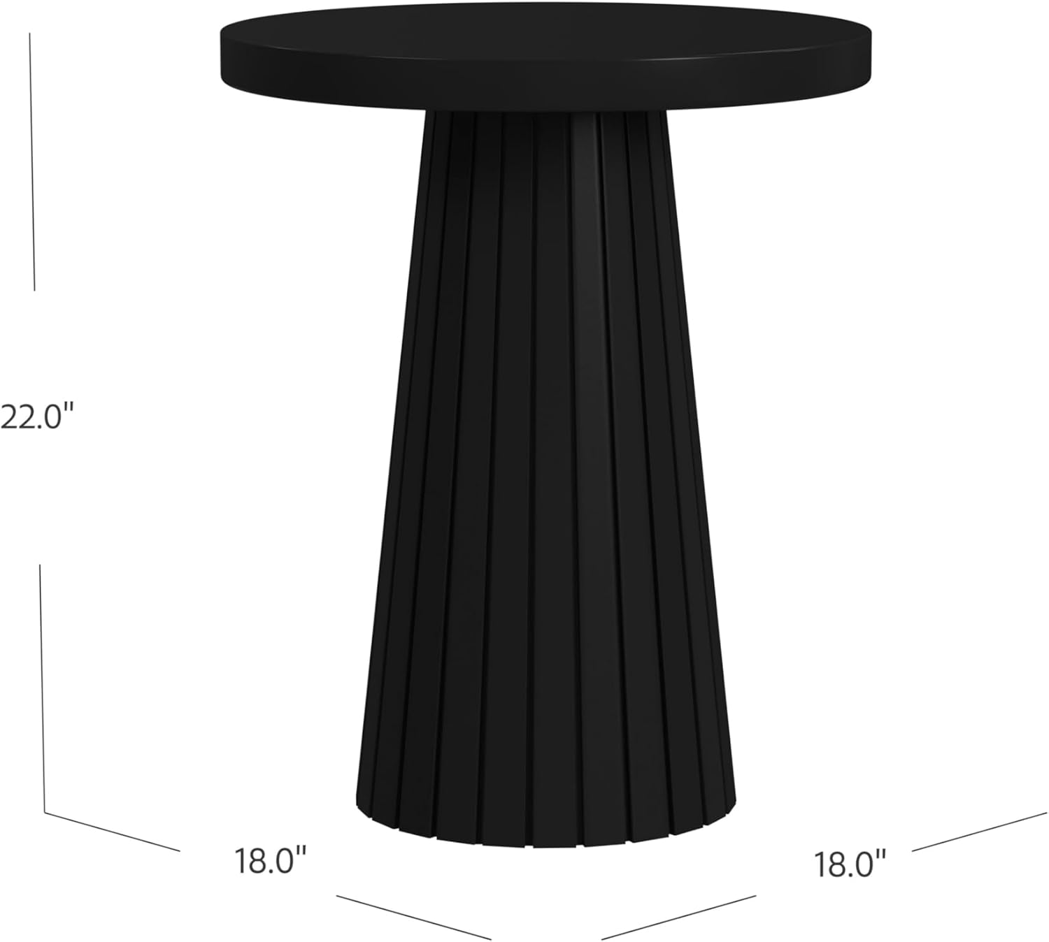 HomePop Black Mango Wood End/Side Round Table image 3