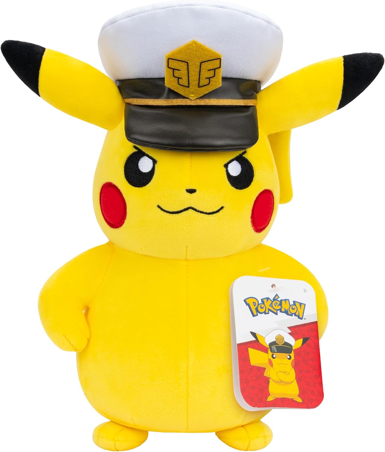 Pokemon Captain Pikachu Plush - 8-Inch Soft Plush with Captain’s Hat and Authentic Details image 1