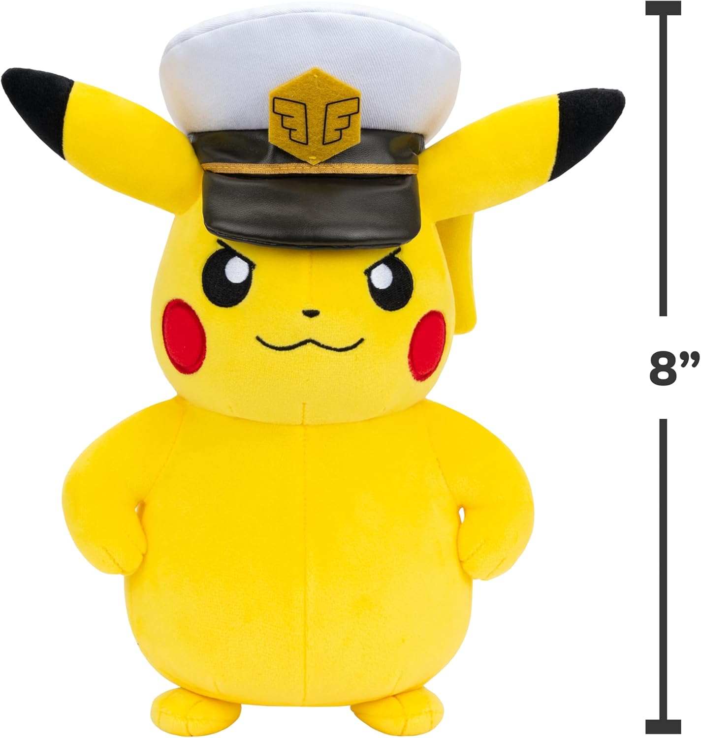 Pokemon Captain Pikachu Plush - 8-Inch Soft Plush with Captain’s Hat and Authentic Details image 3