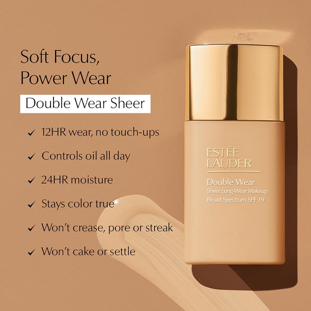 Estée Lauder Double Wear Sheer Matte Foundation SPF 19 | 12-Hour Wear, 1.0 Fl Oz image 7