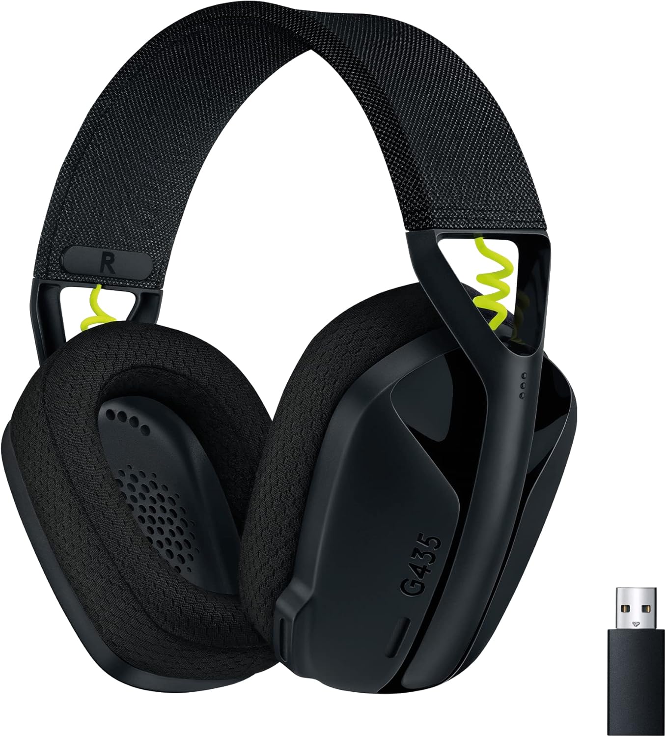 Logitech G435 LIGHTSPEED and Bluetooth Wireless Gaming Headset - Lightweight over-ear headphones, built-in mics, 18h battery, compatible with Dolby Atmos, PC, Mobile - Black image 1