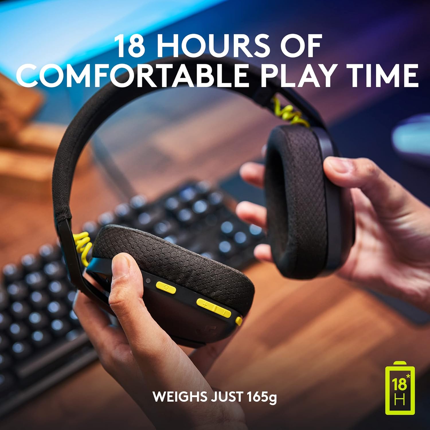 Logitech G435 LIGHTSPEED and Bluetooth Wireless Gaming Headset - Lightweight over-ear headphones, built-in mics, 18h battery, compatible with Dolby Atmos, PC, Mobile - Black image 6
