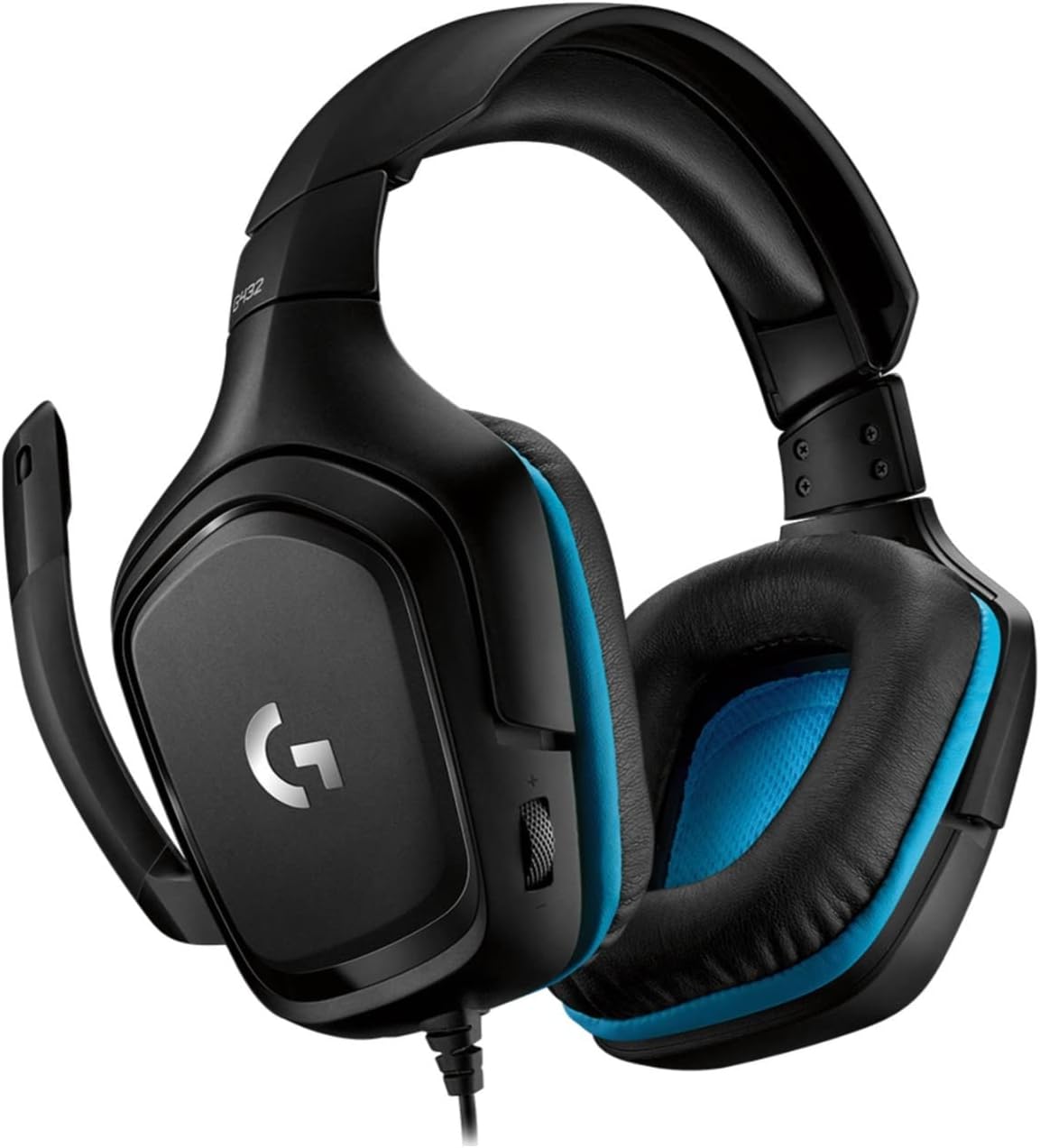 Logitech G432 Wired Gaming Headset, 7.1 Surround Sound, DTS Headphone:X 2.0, Flip-to-Mute Mic, PC (Leatherette) Black/Blue image 1
