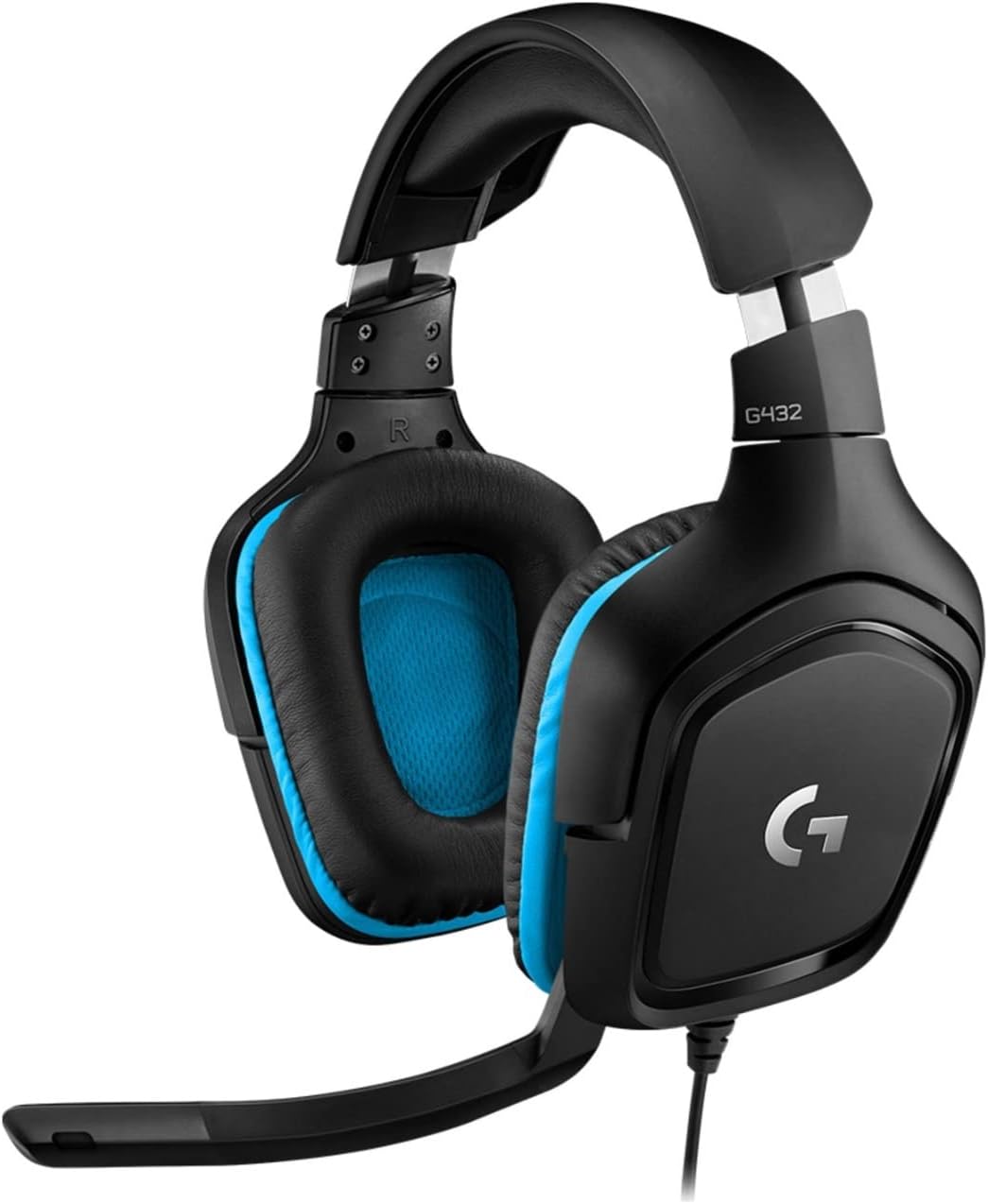 Logitech G432 Wired Gaming Headset, 7.1 Surround Sound, DTS Headphone:X 2.0, Flip-to-Mute Mic, PC (Leatherette) Black/Blue image 3