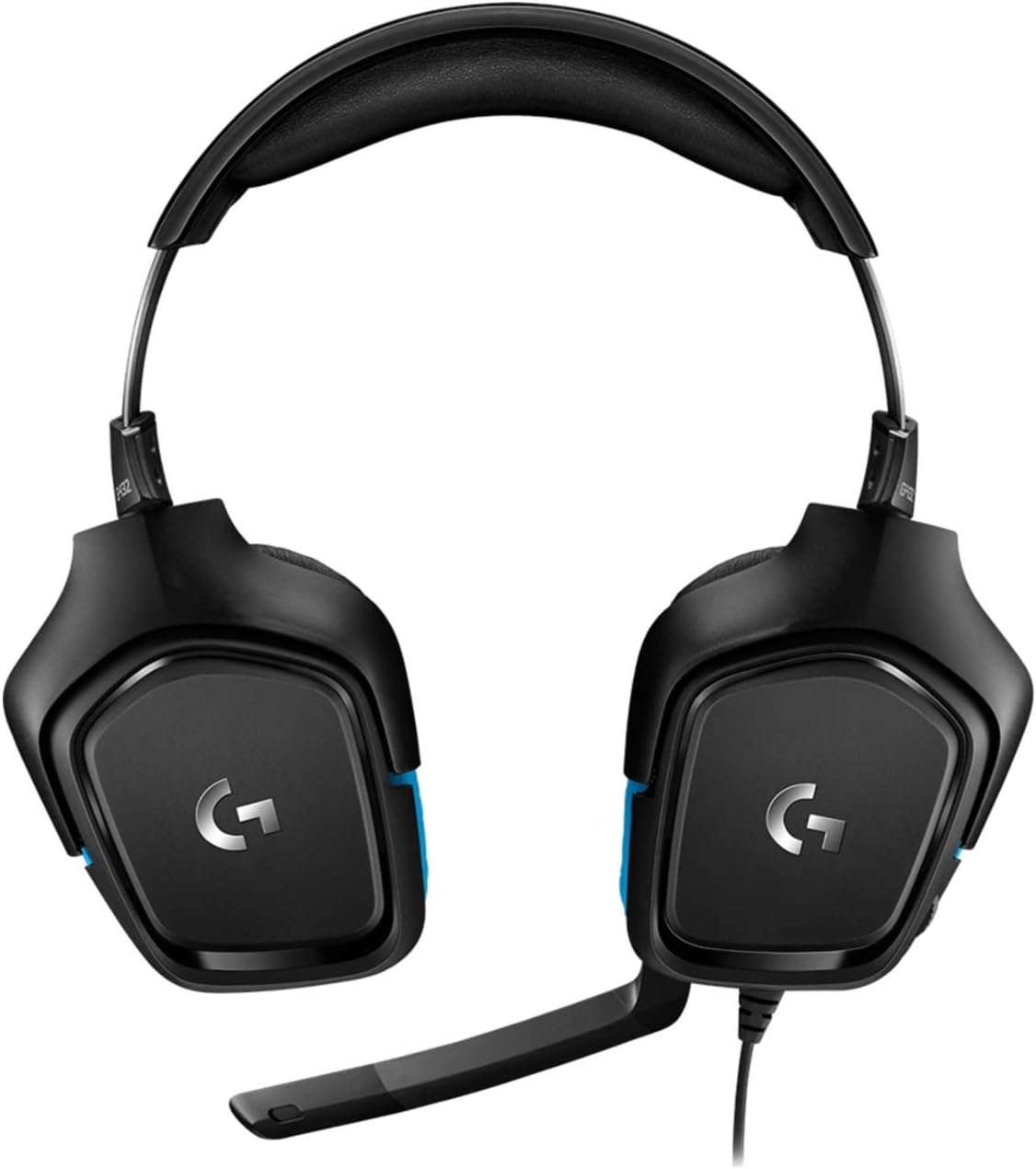 Logitech G432 Wired Gaming Headset, 7.1 Surround Sound, DTS Headphone:X 2.0, Flip-to-Mute Mic, PC (Leatherette) Black/Blue image 4