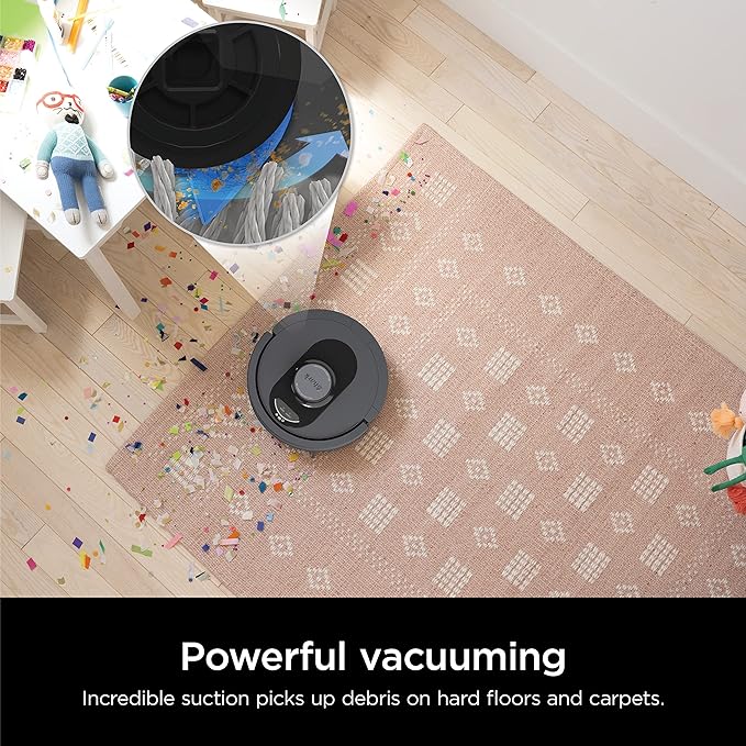 Shark AV2501S AI Ultra Robot Vacuum, with Matrix Clean, Home Mapping, 30-Day Capacity HEPA Bagless Self Empty Base, Perfect for Pet Hair, Wifi, Dark Grey image 2