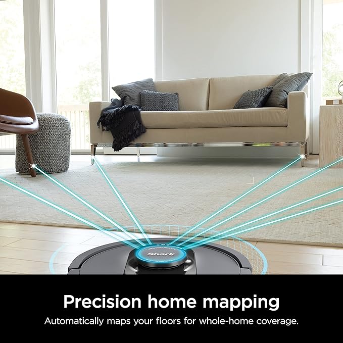 Shark AV2501S AI Ultra Robot Vacuum, with Matrix Clean, Home Mapping, 30-Day Capacity HEPA Bagless Self Empty Base, Perfect for Pet Hair, Wifi, Dark Grey image 6