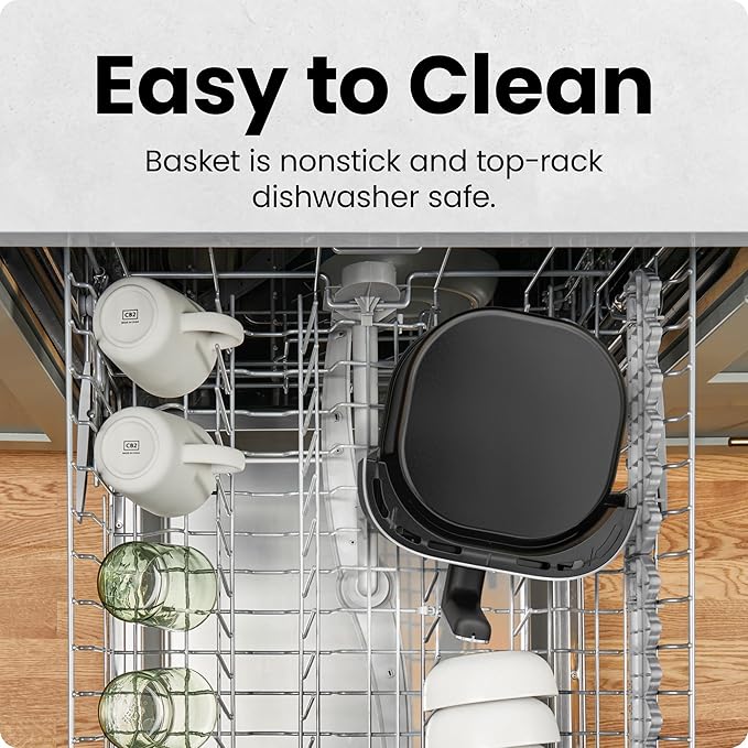 Chefman Air Fryer – 6 QT Compact Airfryer for Quick & Easy Meals, Features Hi-Fry Technology for Extra Crisp, Easy-View Window, Touch Controls with 4 Presets, Nonstick & Dishwasher Safe Basket - Black image 6