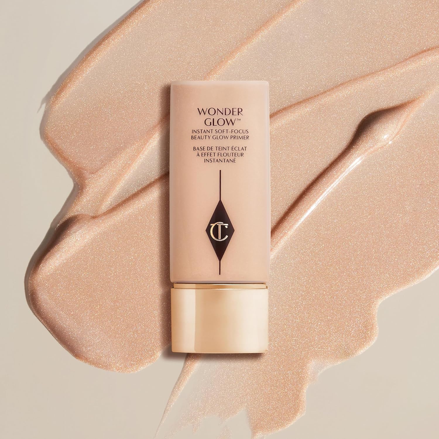 Charlotte Tilbury Wonderglow Face Primer - Soft-Focus, Illuminating Dewy Primer to Hydrate & Blur the Look of Imperfections, Fine Lines & Wrinkles - Infused with Hyaluronic Acid & Rosehip Oil (15ml) image 2