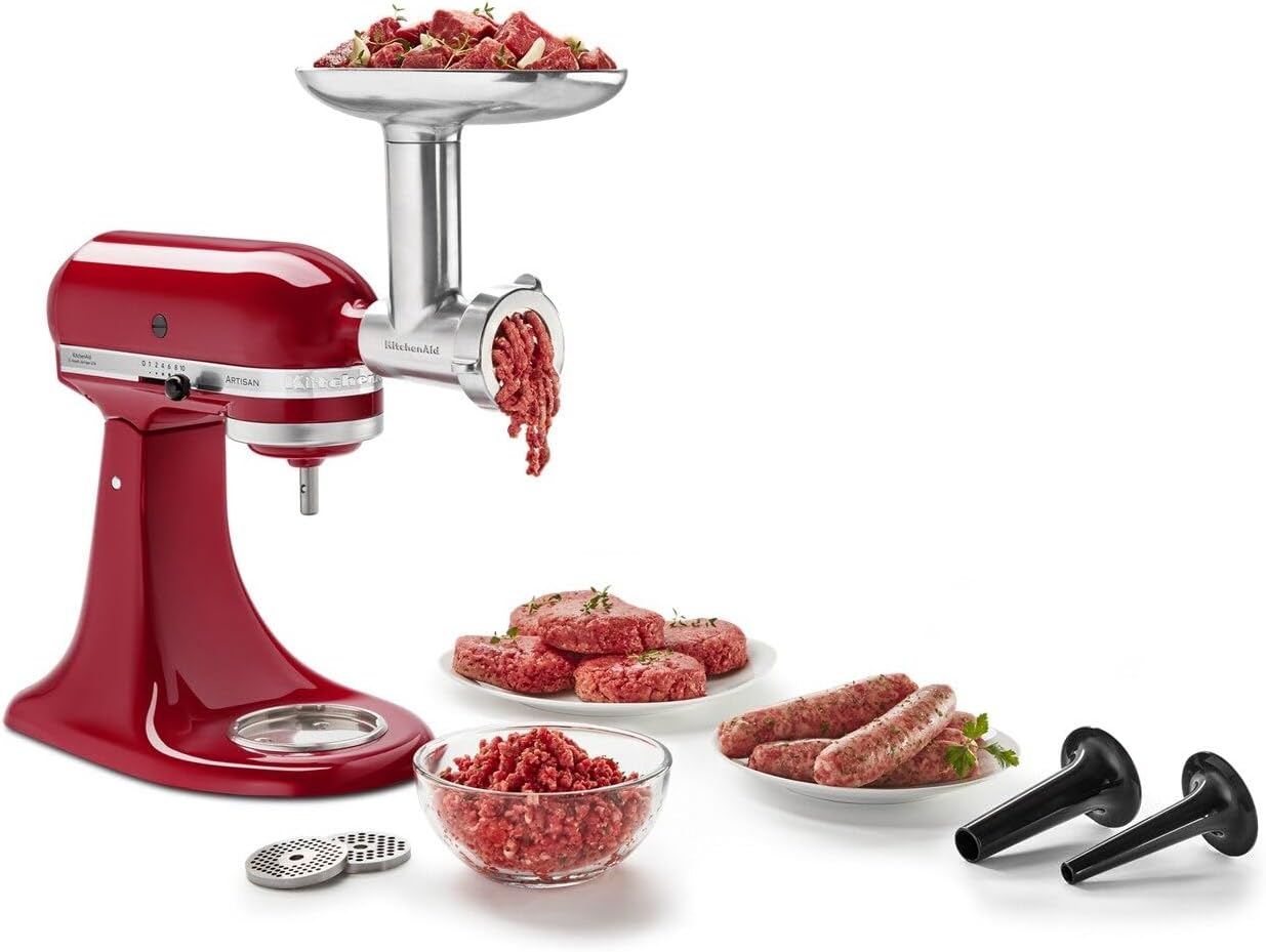 KitchenAid KSMMGA Metal Food Grinder Attachment, Silver image 1