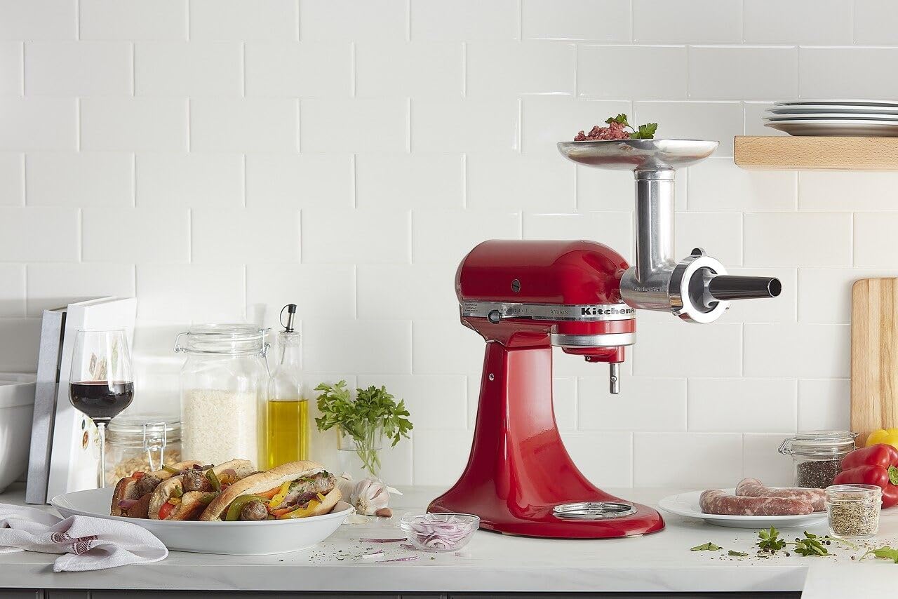 KitchenAid KSMMGA Metal Food Grinder Attachment, Silver image 2