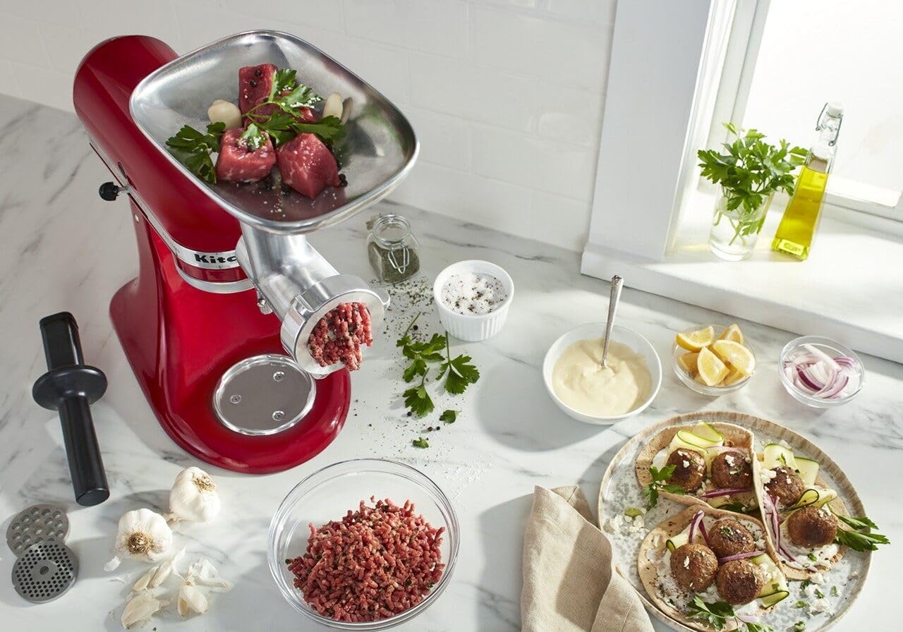KitchenAid KSMMGA Metal Food Grinder Attachment, Silver image 4