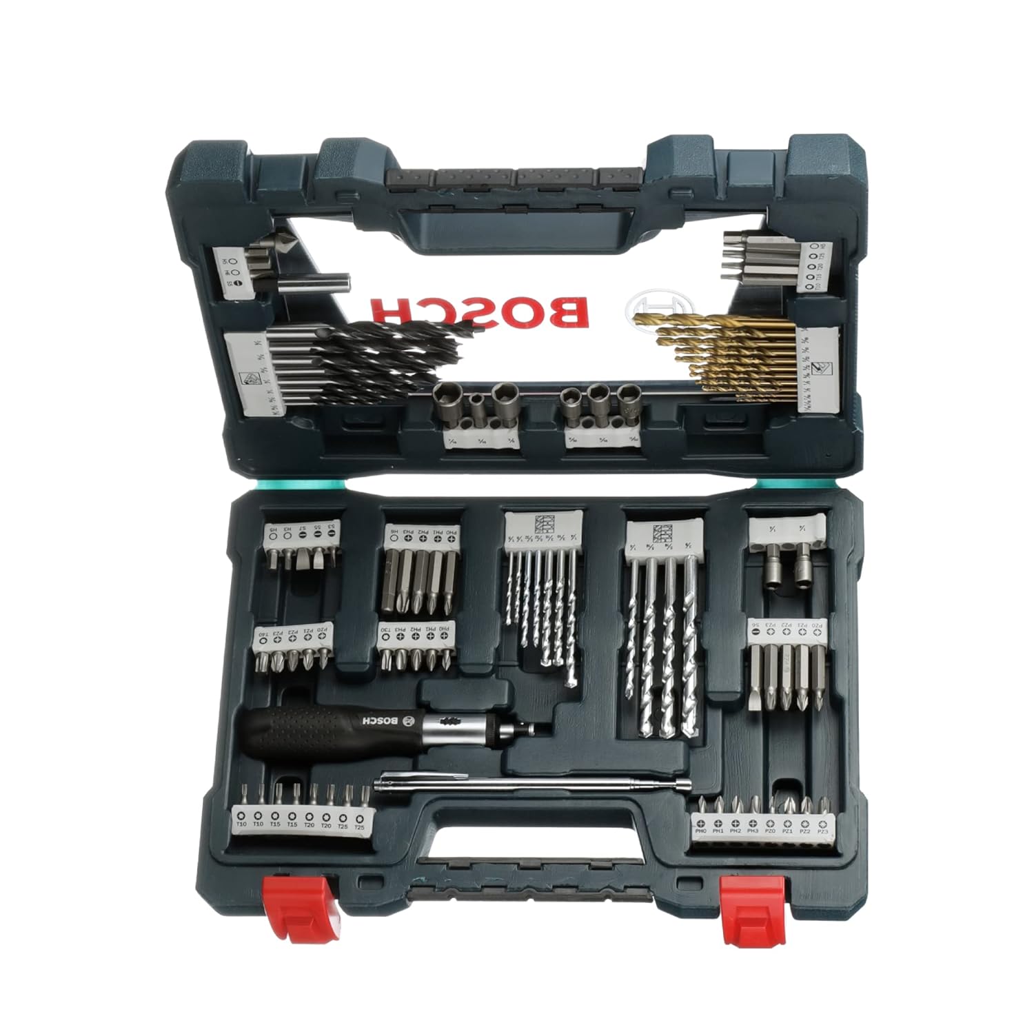 BOSCH MS4091 91-Piece Drilling and Driving Mixed Set with Included Case for Applications in Wood, Metal, Masonry image 2