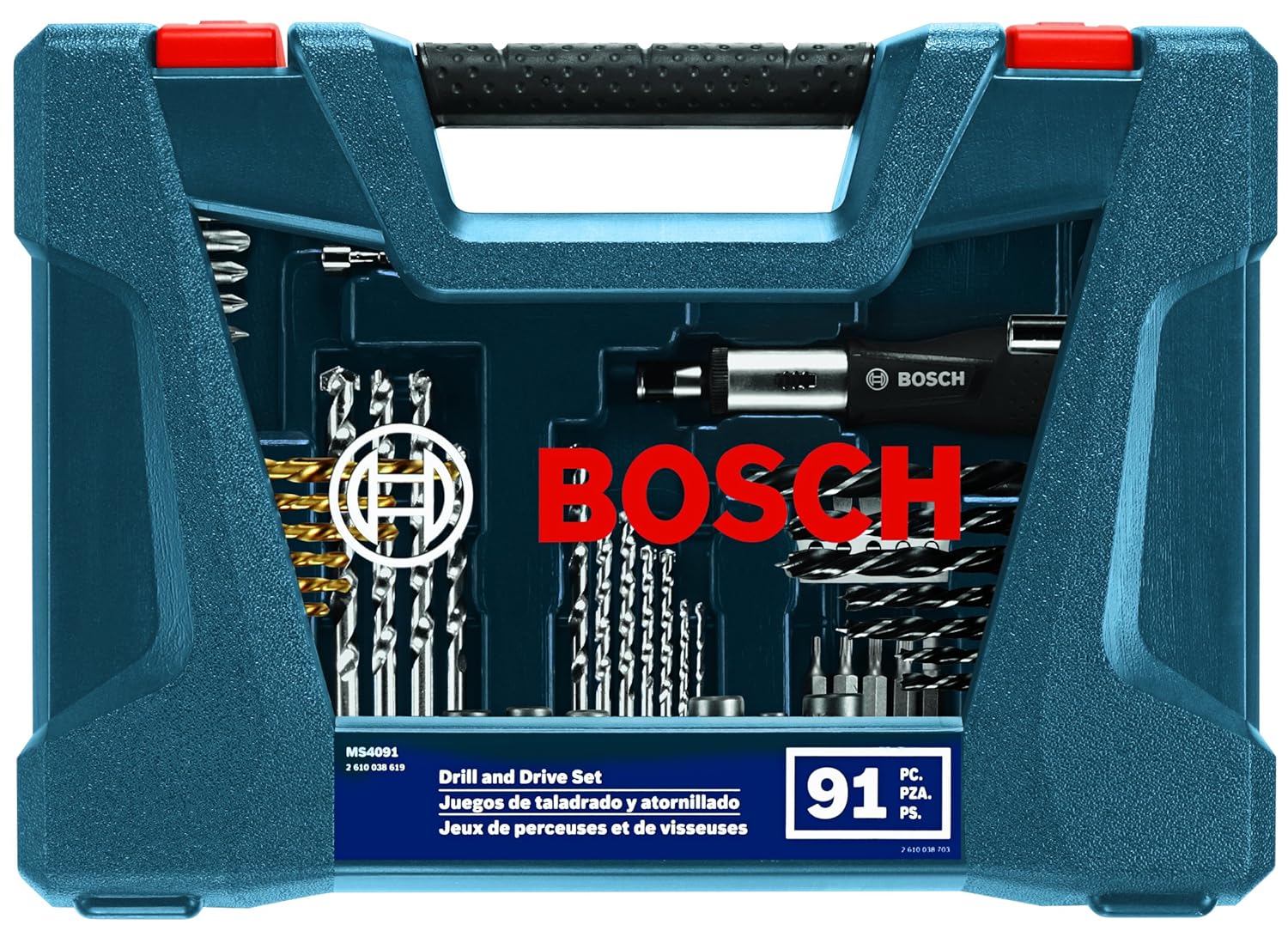 BOSCH MS4091 91-Piece Drilling and Driving Mixed Set with Included Case for Applications in Wood, Metal, Masonry image 3