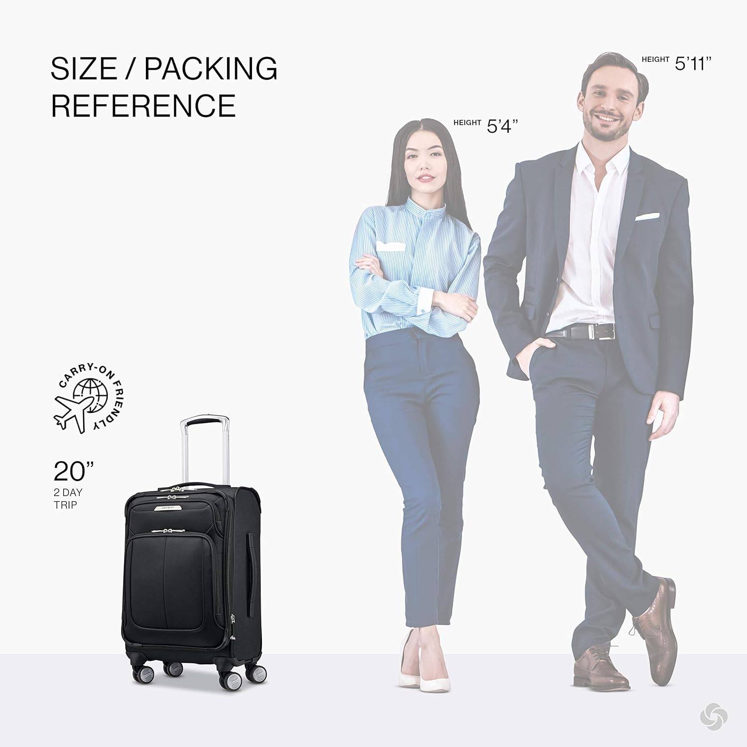 Samsonite Solyte DLX Softside Expandable Luggage with Spinner Wheels, Midnight Black, Carry-On 20-Inch image 2