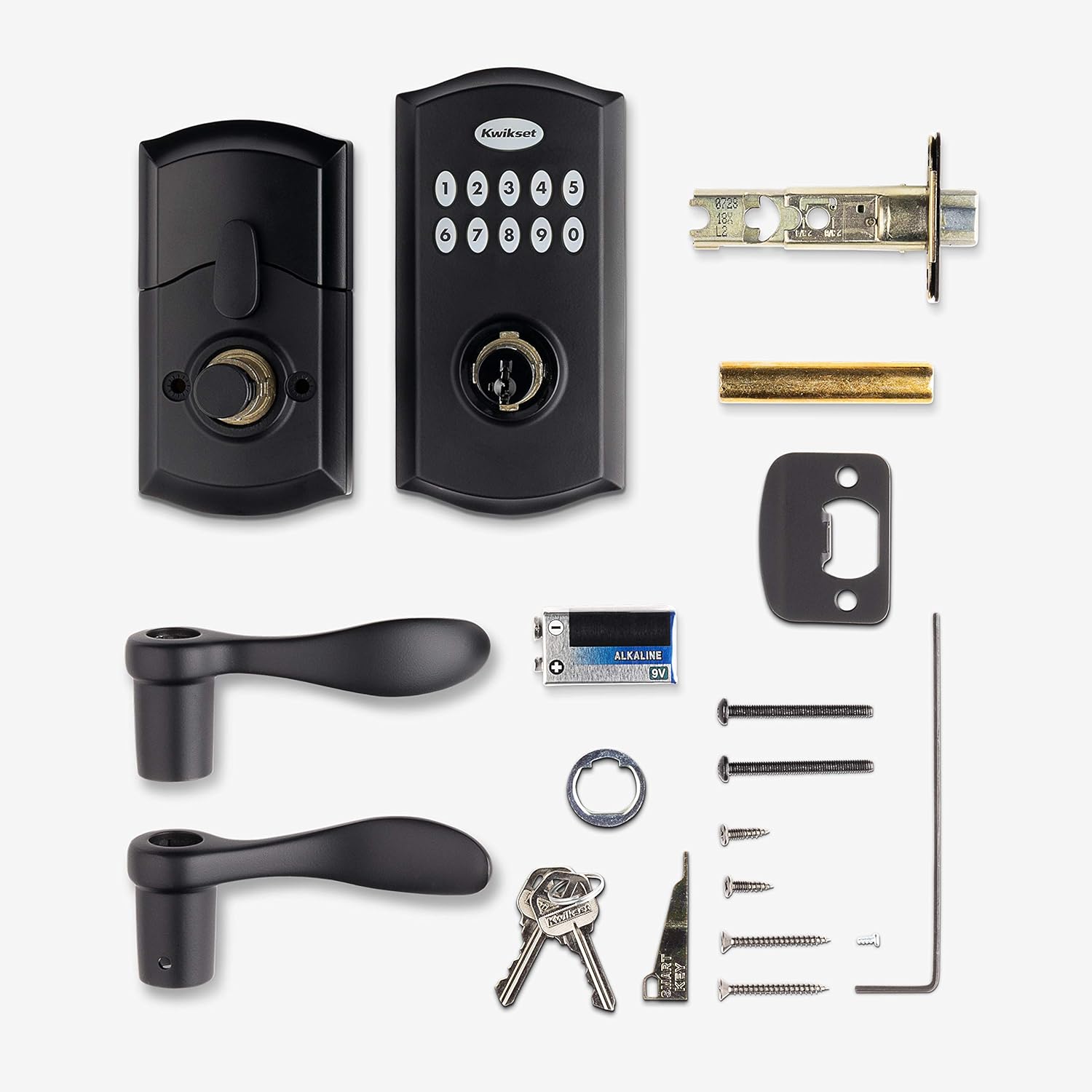 Kwikset SmartCode 955 Pembroke Light Commercial 10-Button Keypad Electronic Lever, Convenient Keyless Entry, 3-Year Batter Life and High Traffic Durability in Satin Nickel image 8