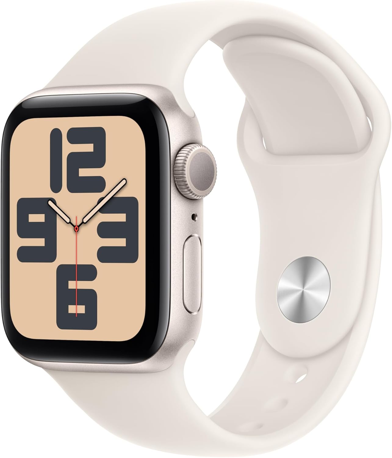 Apple Watch SE (2nd Gen) [GPS 40mm] Smartwatch with Starlight Aluminum Case with Starlight Sport Band S/M. Fitness and Sleep Trackers, Crash Detection, Heart Rate Monitor, Retina Display image 1
