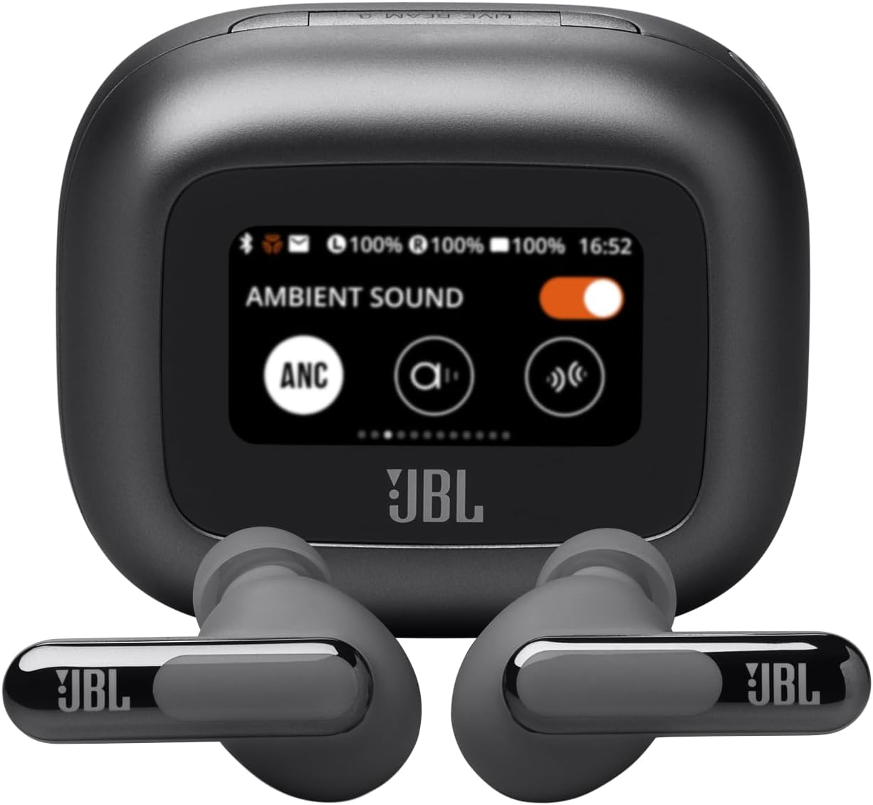 JBL Live Beam 3 - True Wireless Noise-Cancelling Stick-Closed Earbuds, 48Hrs Total Playback, Wireless Charging, 6 Mics for Perfect Calls, Multi-Point Connection, IP55 Waterproof and dustproof (Black) image 1