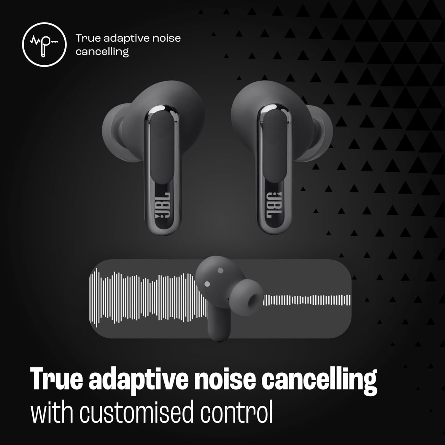JBL Live Beam 3 - True Wireless Noise-Cancelling Stick-Closed Earbuds, 48Hrs Total Playback, Wireless Charging, 6 Mics for Perfect Calls, Multi-Point Connection, IP55 Waterproof and dustproof (Black) image 5