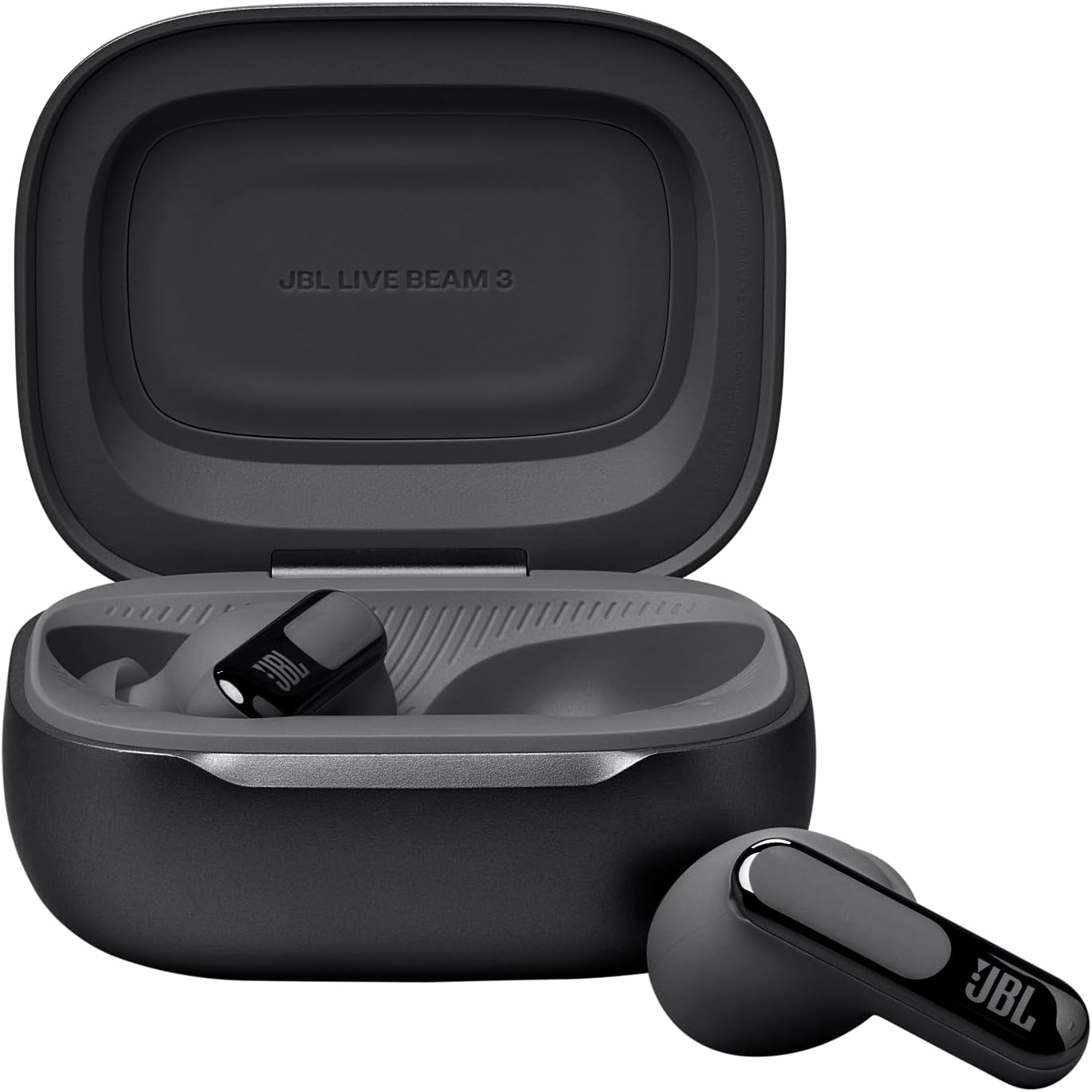 JBL Live Beam 3 - True Wireless Noise-Cancelling Stick-Closed Earbuds, 48Hrs Total Playback, Wireless Charging, 6 Mics for Perfect Calls, Multi-Point Connection, IP55 Waterproof and dustproof (Black) image 6