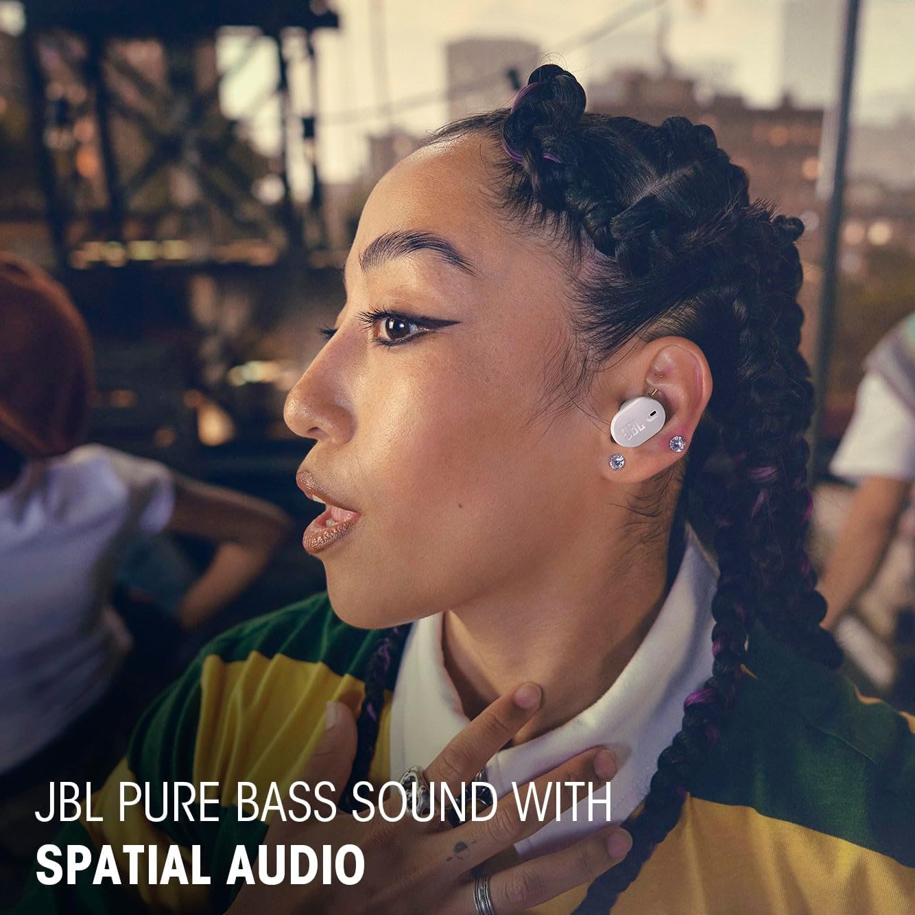 JBL Tune Buds 2 - True Wireless Noise Cancelling Earbuds Spatial Sound and Smart Ambient Technology, 6 mics for Perfect Calls, up to 48Hrs of Playback, IP54 Dust & Water Resistant (White) image 5