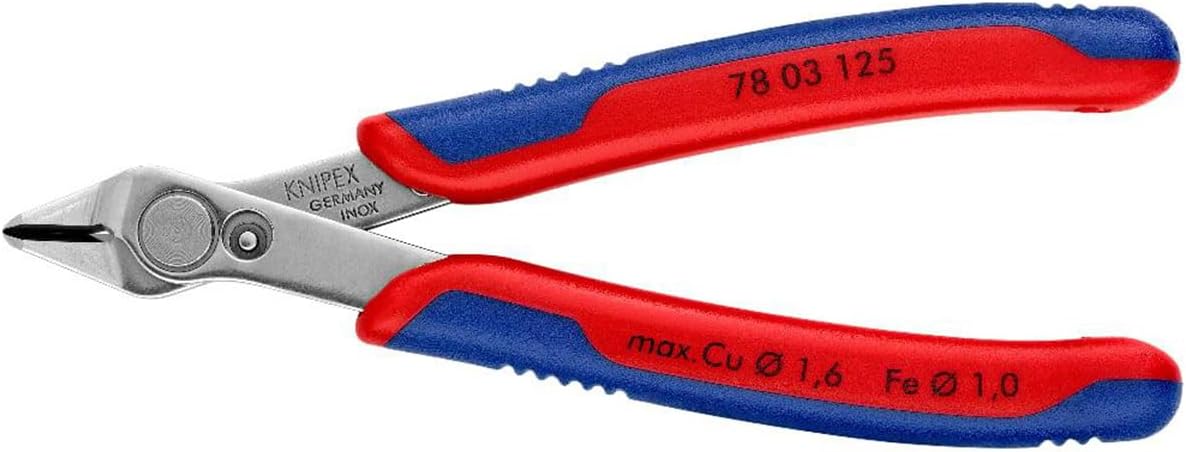 KNIPEX Tools - Electronics Super Knips, INOX Steel, Multi-Component (7803125), 5-Inch image 1