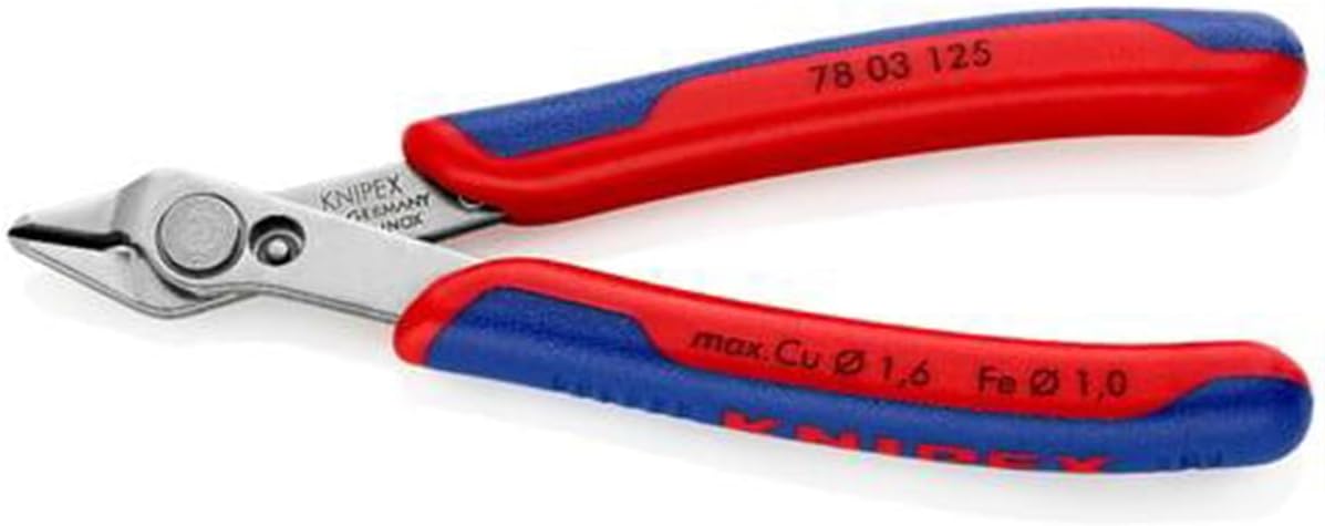 KNIPEX Tools - Electronics Super Knips, INOX Steel, Multi-Component (7803125), 5-Inch image 2
