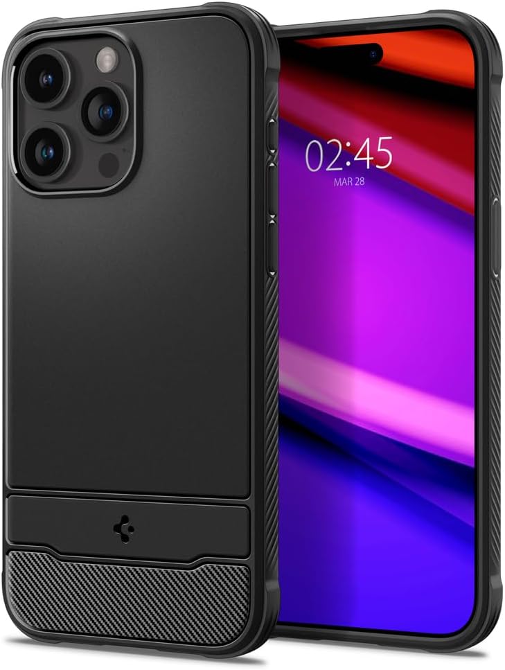 Spigen Rugged Armor MagFit Designed for iPhone 15 Pro Case (2023) [Military-Grade Protection] Compatible with MagSafe - Matte Black image 4