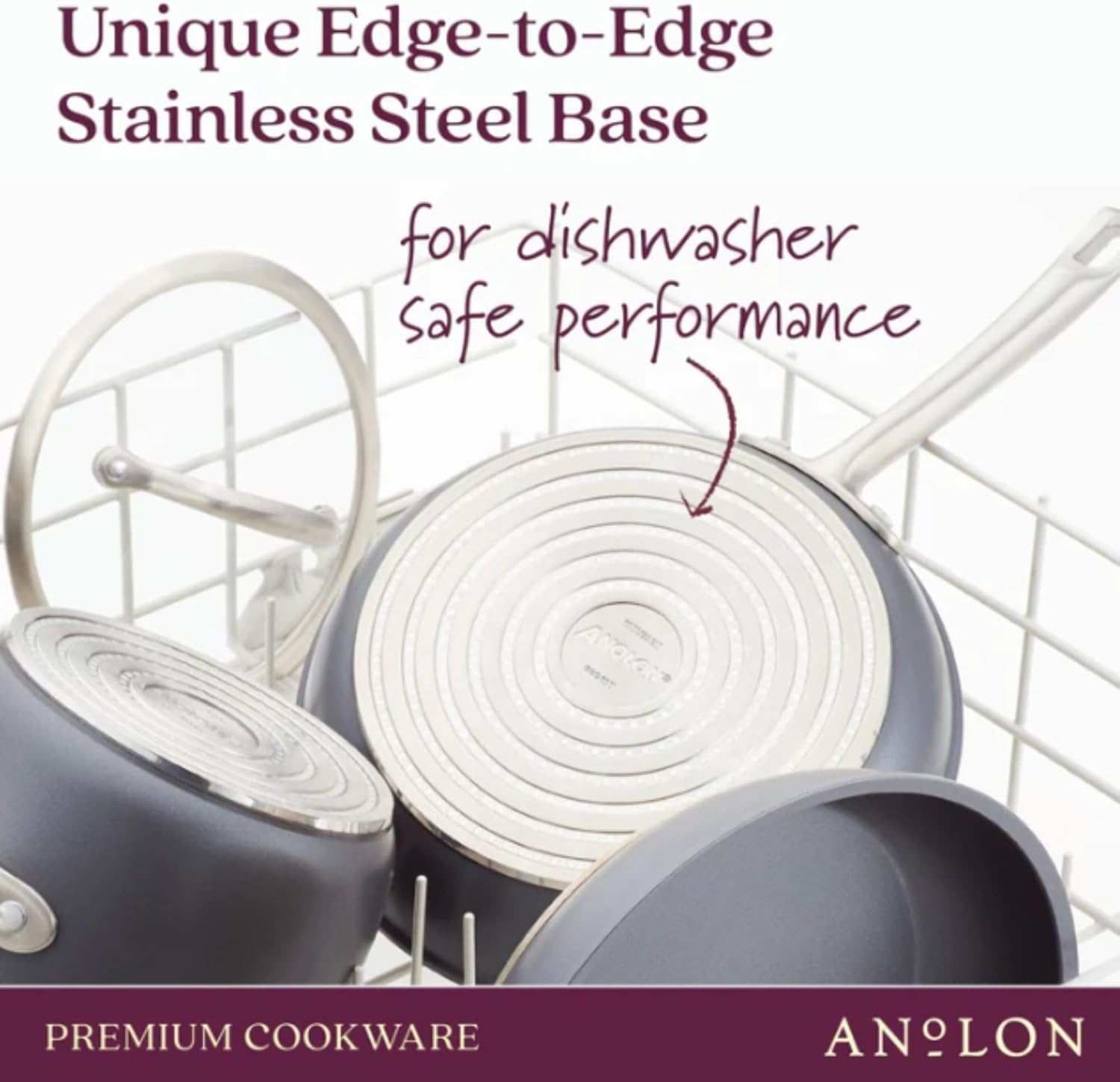 Anolon Accolade Forged Hard Anodized Nonstick Frying Pans/Skillet Set, 10 Inch and 12 Inch - Moonstone Gray image 8