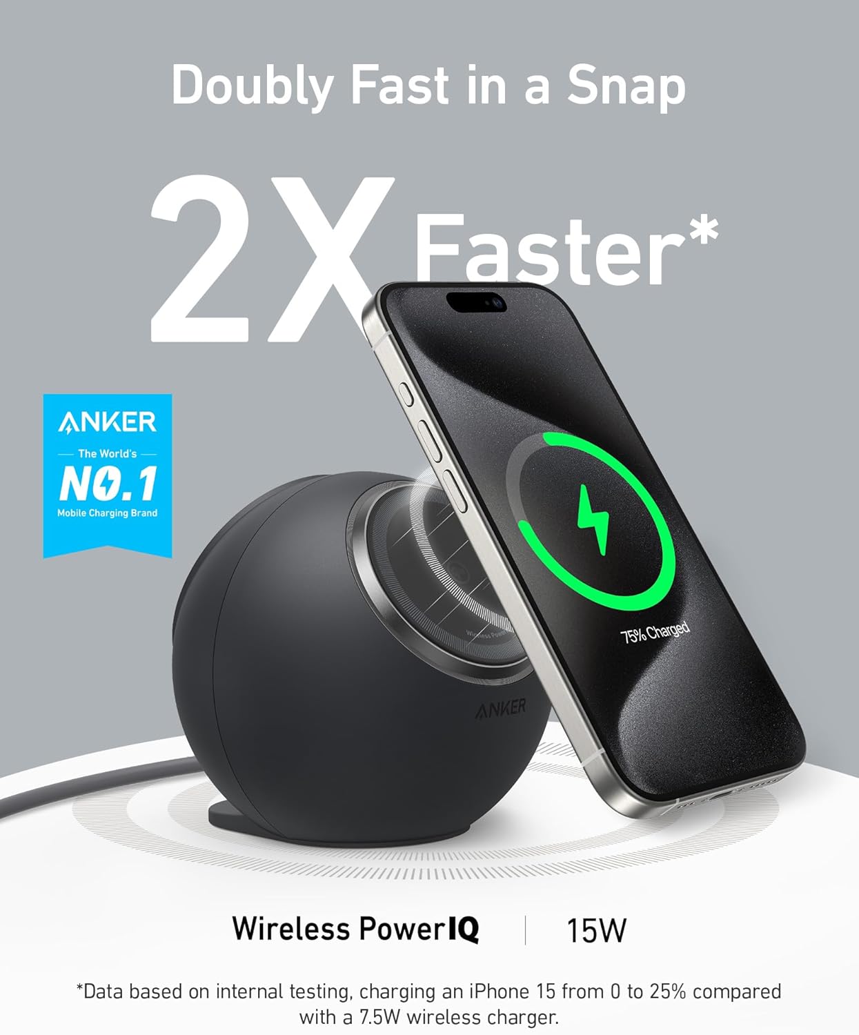 Anker MagGo Magnetic Charging Station, Qi2 Certified 15W Ultra-Fast MagSafe Wireless Charger for iPhone 15/14/13, 8-in-1 Power Strip with 3 AC and 4 USB Desktop Charger for MacBook and More image 2