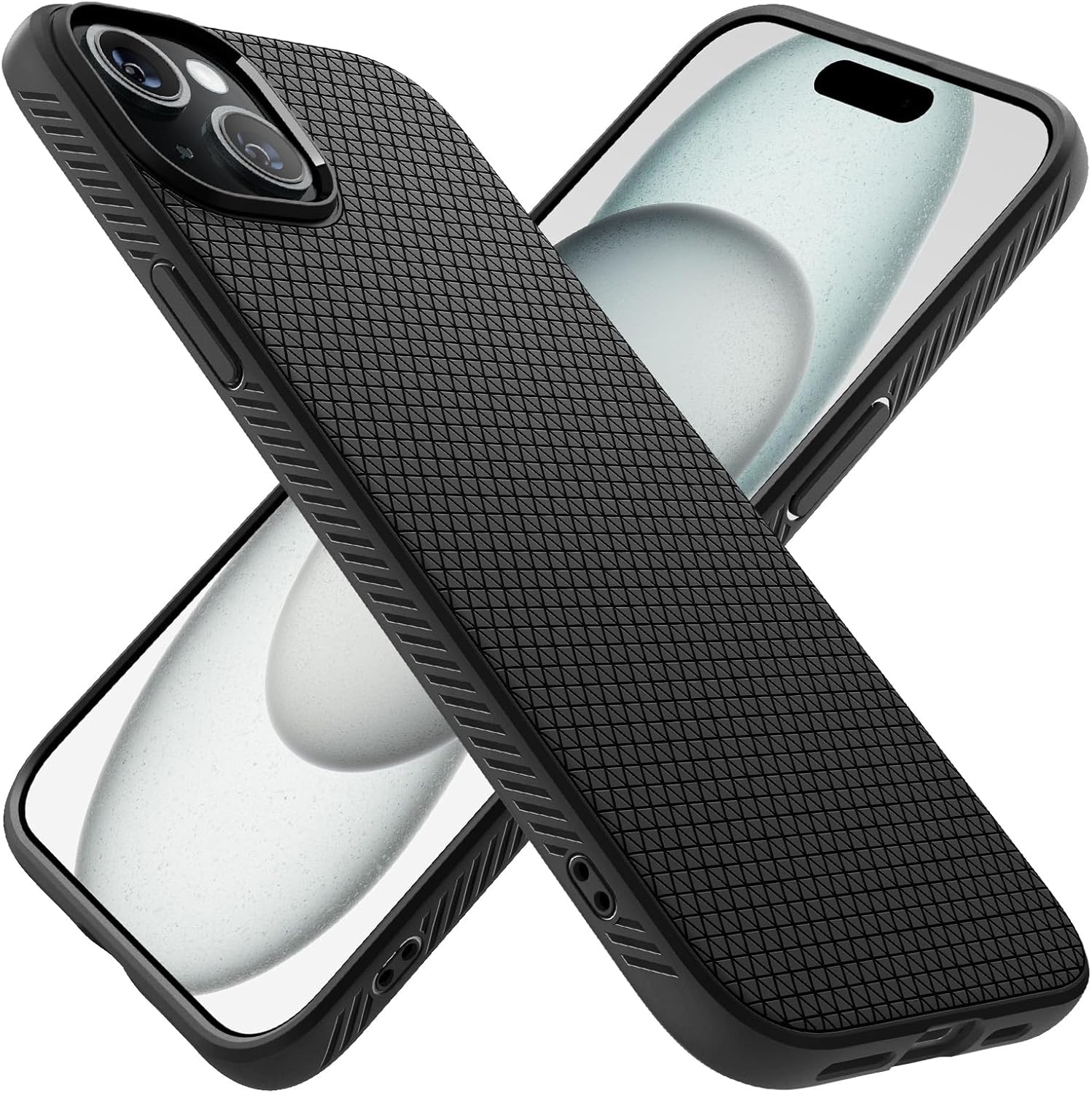 Spigen Liquid Air Designed for iPhone 15 Case (2023) [Military-Grade Protection] - Matte Black image 1