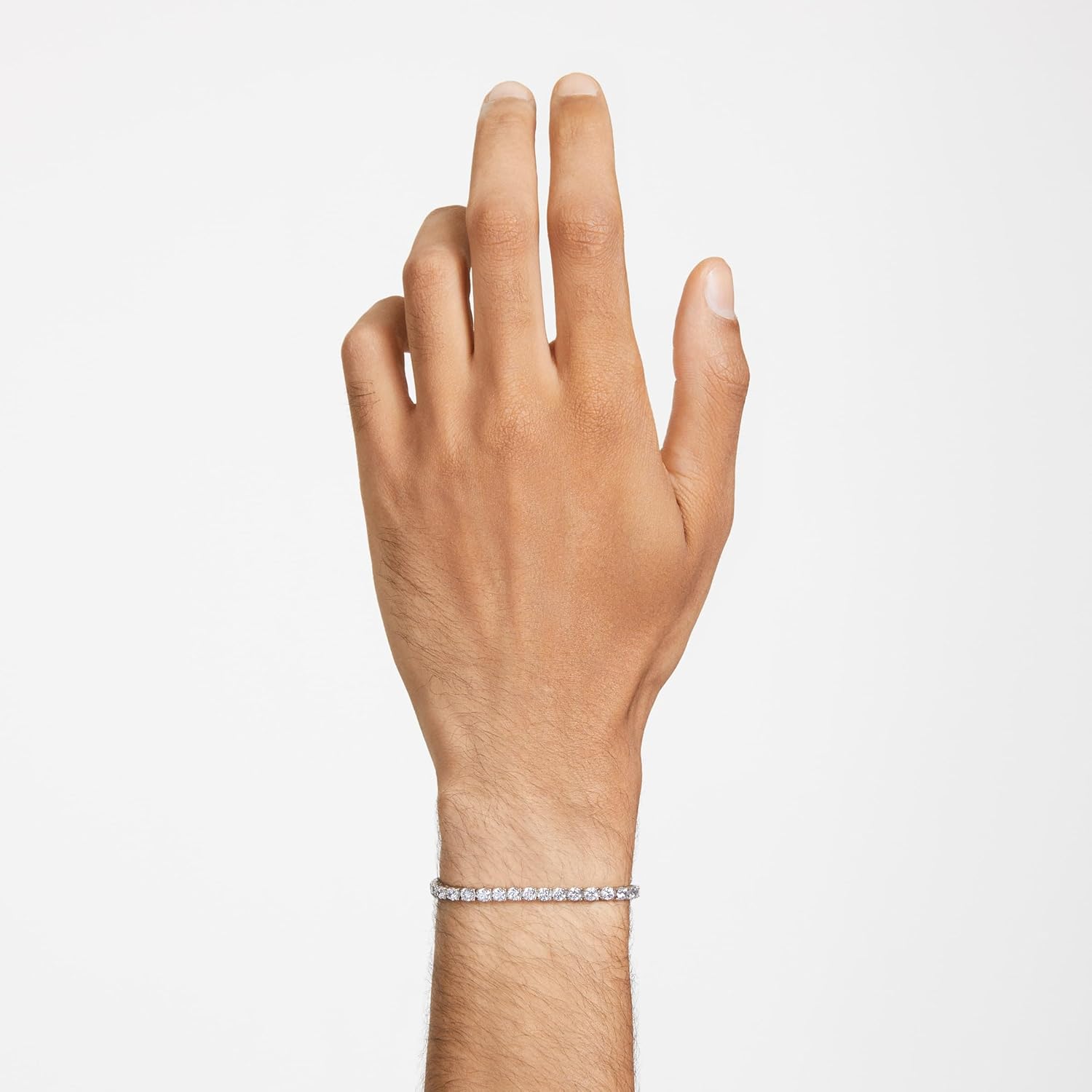Swarovski Matrix Tennis Bracelet, Round Cut Crystals, Pink, Blue, Black, Clear, Rhodium, Gold-Tone and Rose Gold-Tone Finishes image 6