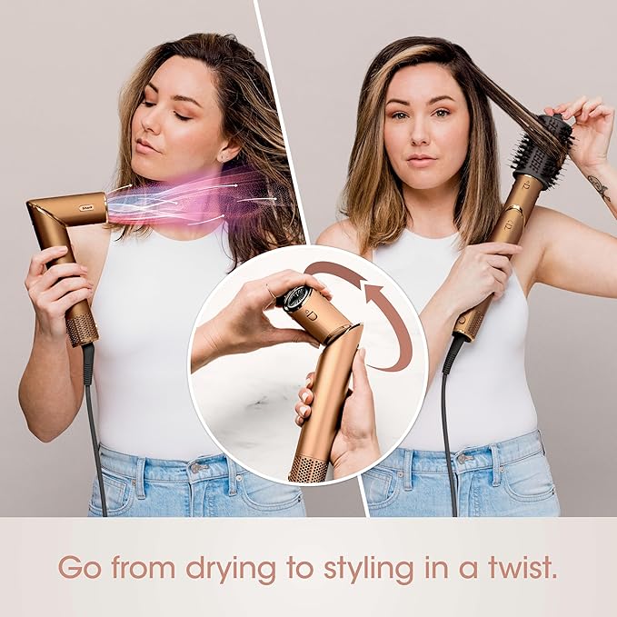 Shark FlexStyle® (Special Edition) | Air Styling & Drying System | Powerful Hair Dryer Brush & Multi-Styler | Auto-Wrap Curlers, Oval Brush, Concentrator, & Storage Bag Included | Copper | HD433CP image 6