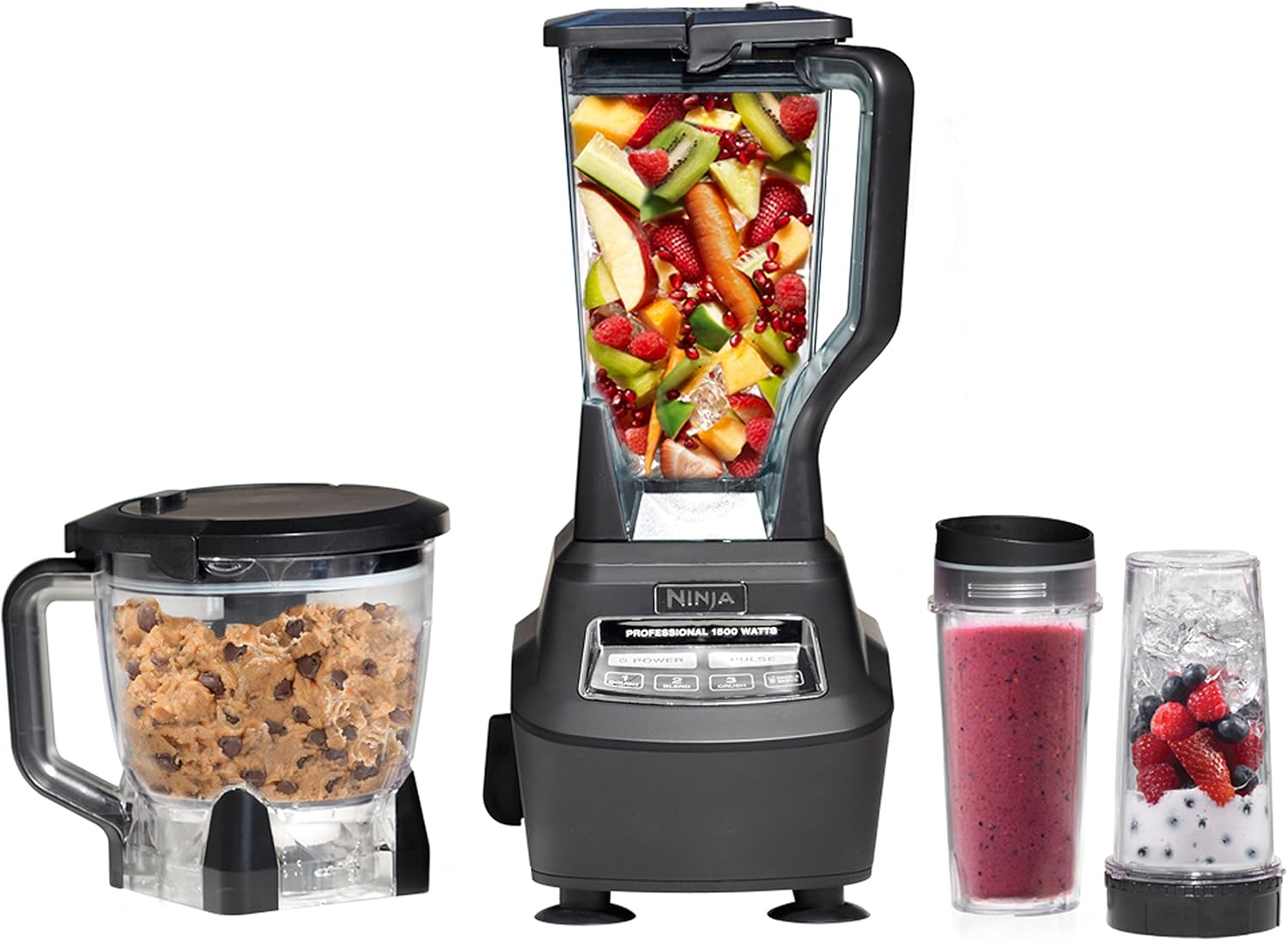 Ninja Mega Kitchen System, 1500W, 72 oz. Full-Size Blender & 8-Cup Food Processor with (2) 16 oz. To-Go Cups, Total Crushing Technology - Smoothies, Ice Crushing, Purees, Dough & More, Black, BL770 image 1