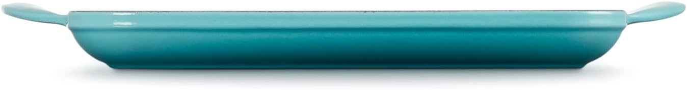 Le Creuset Enamaled Cast Iron Square Grill, 9.5", Caribbean image 3