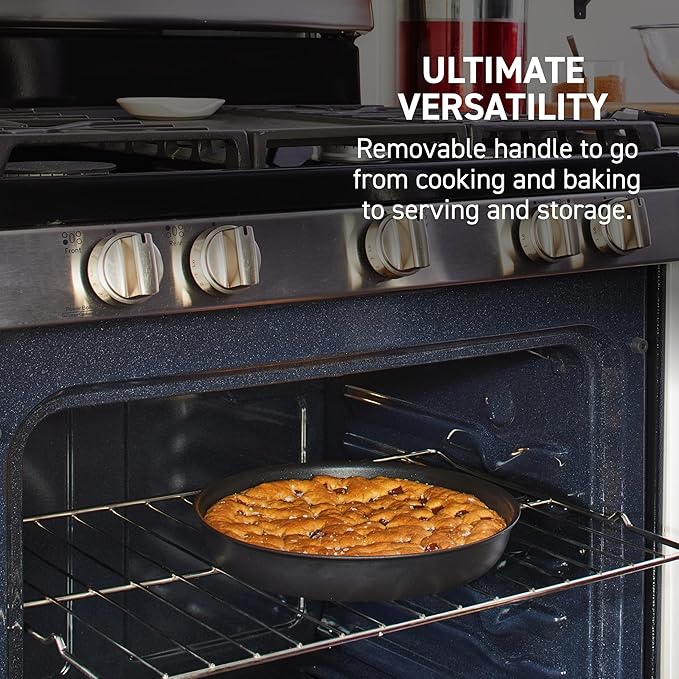 T-fal Ingenio Expertise Non Stick Cookware Set 14 Piece, Induction Oven Broiler Safe 500F, Detachable/Removable Handle, Kitchen, Pots and Pans, RV, Camping, Fry Pans, Saucepans, Dishwasher Safe Black image 6