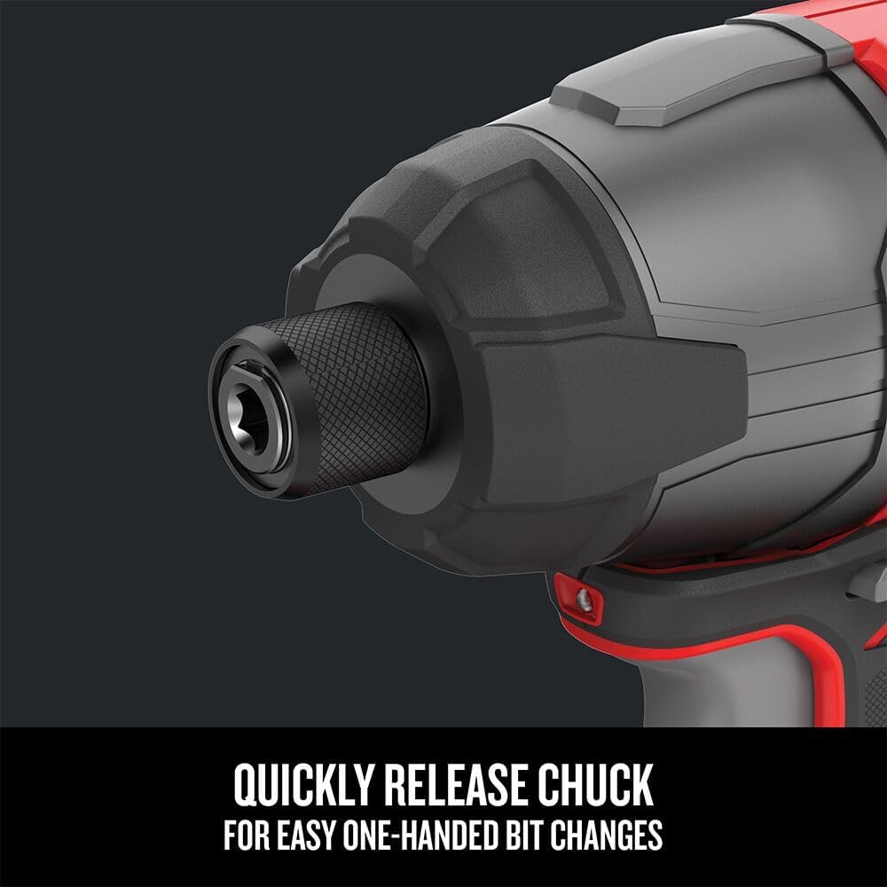 CRAFTSMAN 20V MAX Impact Driver Kit, 1/4 Inch, 2,800 RPM, LED Work light, Battery and Charger Included (CMCF800C1) image 4