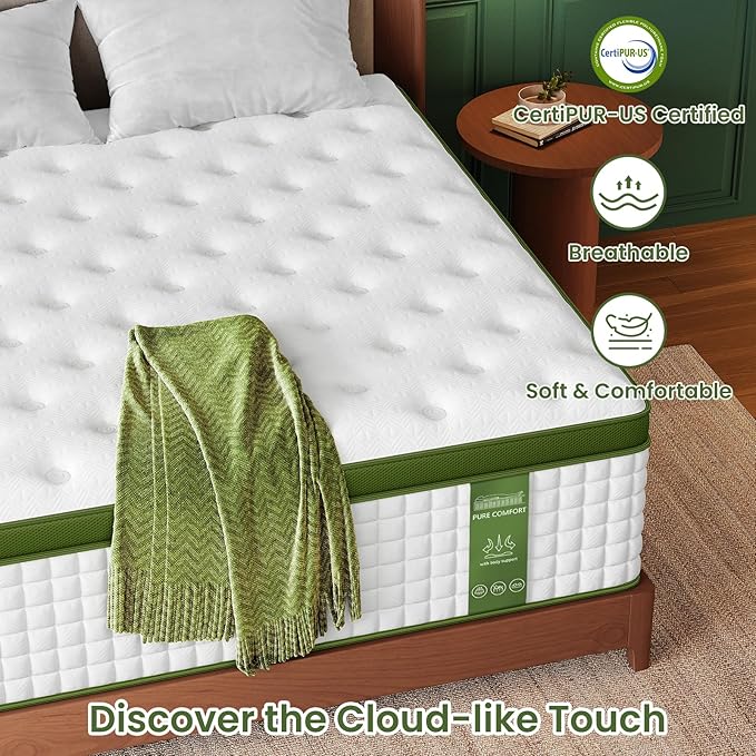 BedStory Queen Mattress for Side Sleepers & Couples,14 Inch Cooling Gel Hybrid Bed Extra Lumbar & Shoulder Support CertiPUR-US with 760+ Pocket Springs, Pain Relief Fiberglass-Free image 2