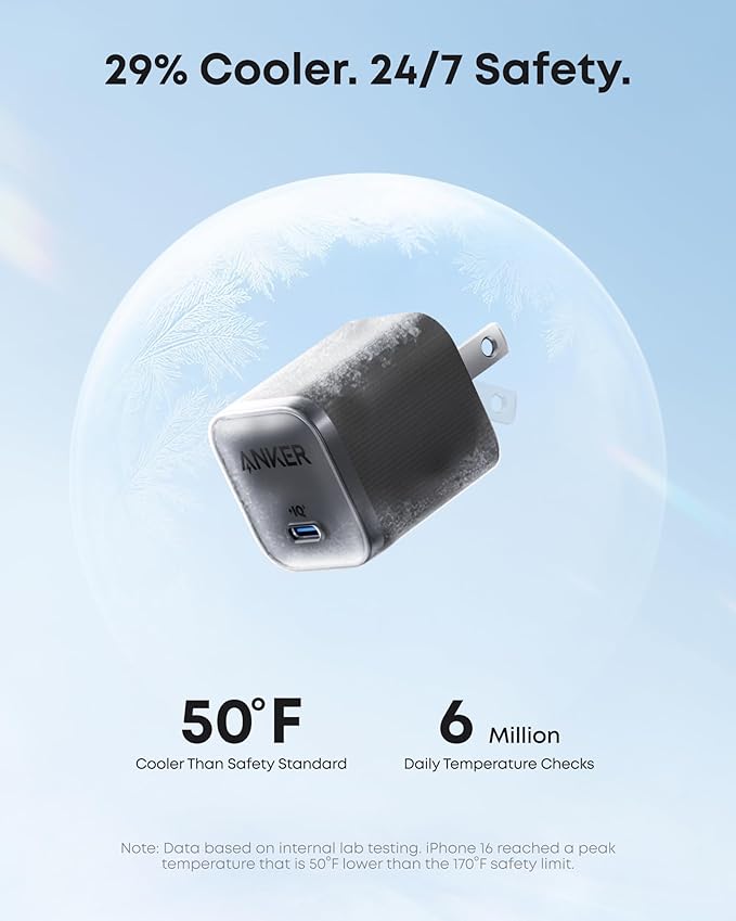 Anker Nano 45W Type C Charger Fast Charging, Compact and Foldable Plug USB C Charger Block for iPhone 17/16 Series, MacBook, Pixel 9, iPad, Samsung Galaxy S25 Ultra / S24 Series (6 ft Cable Included) image 4