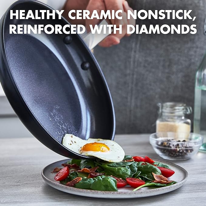 GreenPan Chatham Black Prime Midnight Hard Anodized Healthy Ceramic Nonstick 11 Piece Cookware Pots and Pans Set, PFAS-Free, Dishwasher Safe, Oven Safe, Black image 5