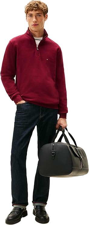 Tommy Hilfiger mens Medium Weight Ribbed 1/4 Zip Sweatshirt image 3