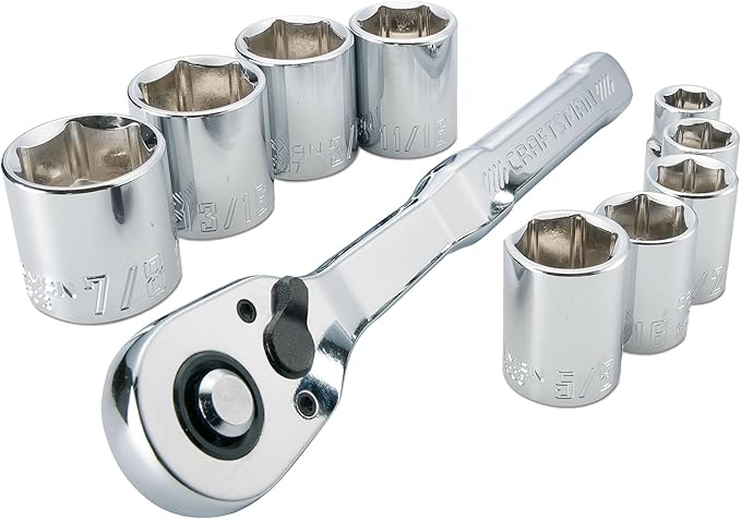 CRAFTSMAN Mechanics Tool Set with 72-tooth Low Profile Ratchet, SAE, 3/8 Inch Drive, 10 Piece (CMMT34563) image 2