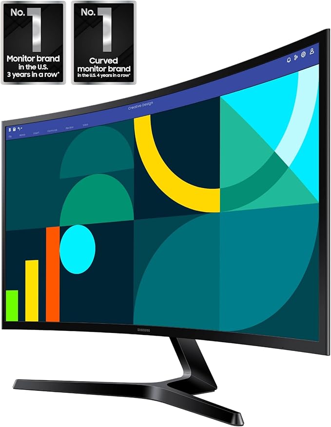 Samsung 27" Essential S3 (S36GD) Series FHD 1800R Curved Computer Monitor, 100Hz, Game Mode, Advanced Eye Comfort, HDMI and D-sub Ports, LS27D366GANXZA, 2024 image 2