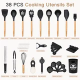 Astercook 38-Pc Silicone Utensils – Heat Resistant, BPA-Free, Black image 1