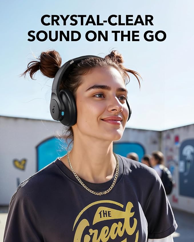 Soundcore Q11i Wireless Over-Ear Bluetooth Headphones by Anker, Deep Bass, 60H Playtime, Hi-Res Audio, Detachable Ear Cushions, Multipoint Connection image 2